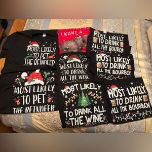 All pictured (9 in total)for price listed. Adult Holiday Graphic T-Shirt - Black